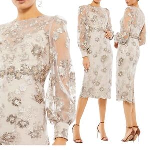 Mac Duggal NWT 70237 Embellished Midi Dress